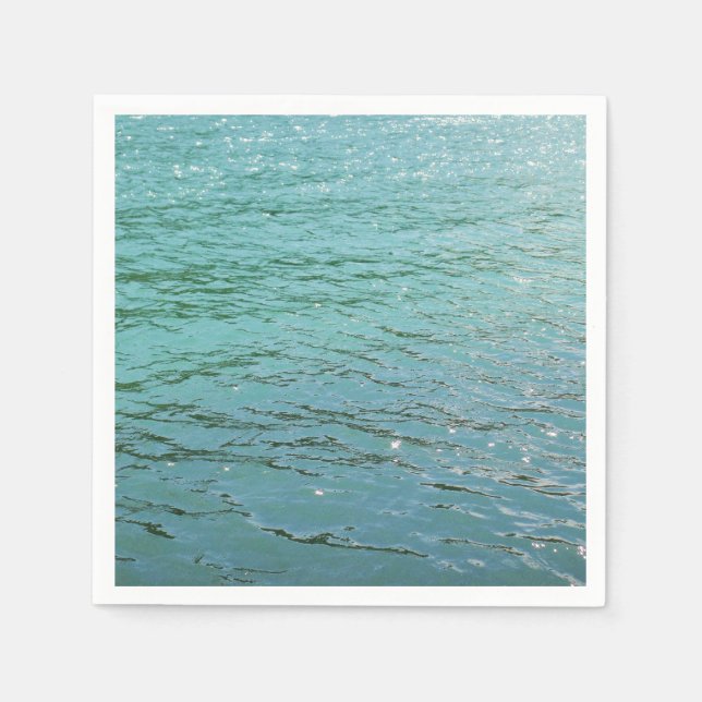 Hübsches blaues Wasserpapier Napkin Serviette (Vorderseite)