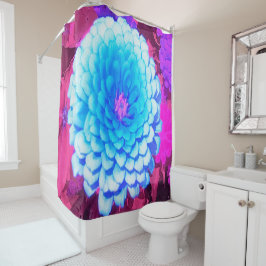 Hübsches blaues Zinnia im Lila Sommergarten Duschvorhang