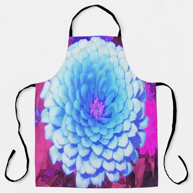 Hübsches blaues Zinnia im Lila Sommergarten Schürze (Vorderseite)