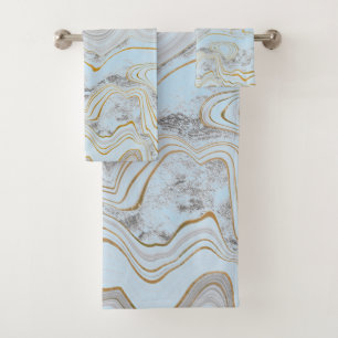 Hübsches Blue Gold Marmor Handtuchhandtuch BADEZIM Badhandtuch Set