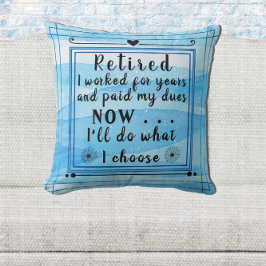 Hübsches Blue Watercolor Happy Retirement Kissen