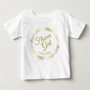 Hübsches Blumen-Mädchen-Goldmit filigran Baby T-shirt
