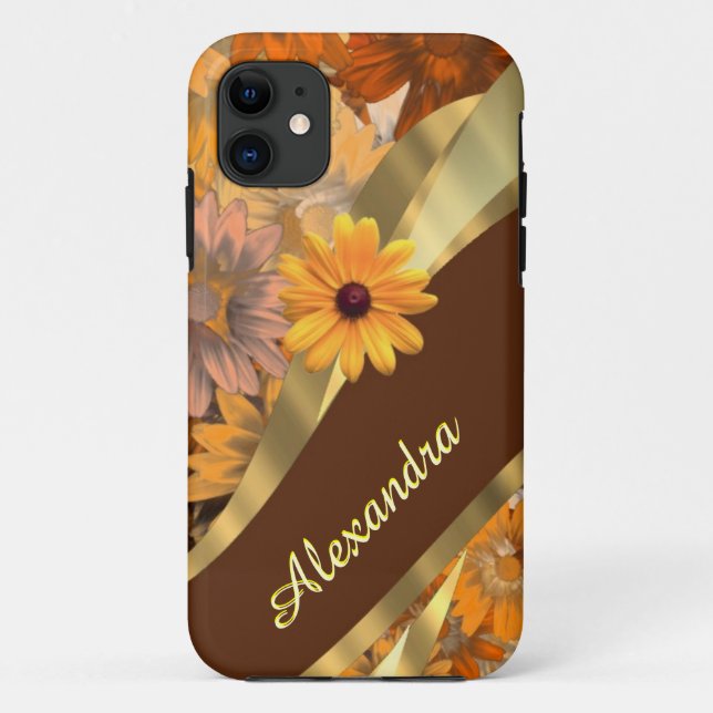 Hübsches, blumenfarbenes personalisiertes Muster Case-Mate iPhone Hülle (Rückseite)