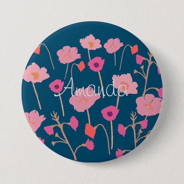 Hübsches Blumengeschenk Button (Vorderseite)