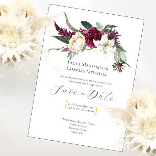 Hübsches Blumengestein Save the Date, Einladung zu