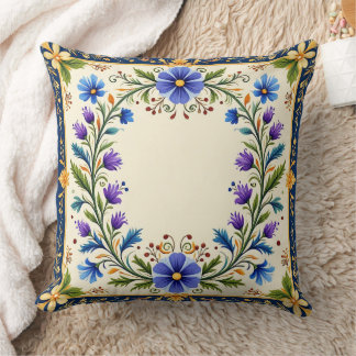 Hübsches Blumenkissen mit Kranz. Kissen