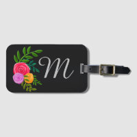 Hübsches Blumenmuster auf der Tafel Mit Monogramm