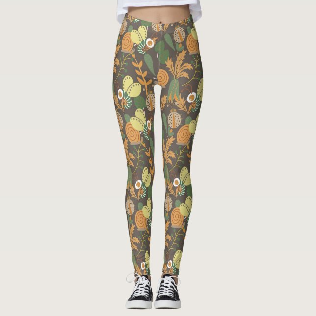 Hübsches Blumenmuster Leggings (Vorderseite)