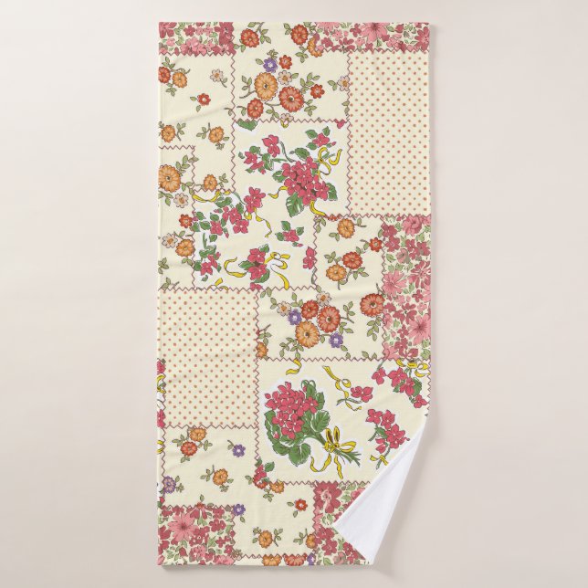 Hübsches Blumenmuster - Nahtloses Design Badehandtuch (Badehandtuch)