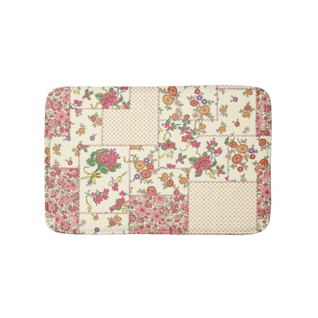 Hübsches Blumenmuster - Nahtloses Design Badematte (Vorderseite)