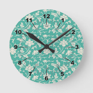 Hübsches Blumenmuster Runde Wanduhr