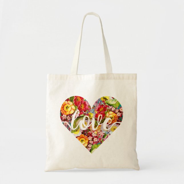 Hübsches Blumenmuster Vintage Primrose Niedliche L Tragetasche (Vorne)