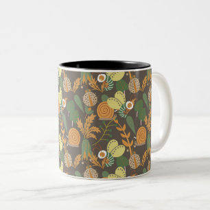 Hübsches Blumenmuster Zweifarbige Tasse