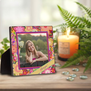 Hübsches Blumenrosa-Foto - Kundenspezifische Liebe Fotoplatte