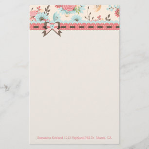 Hübsches Blumentitel-Gewohnheits-Briefpapier Briefpapier