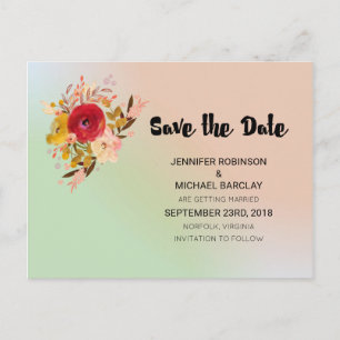Hübsches Blumenwasser Bouquet Save the Date Ankündigungspostkarte