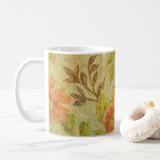 Hübsches Blumenwasser Orangenbraun Kaffeetasse