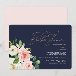 Hübsches Blush Navy-Brautparty Einladung