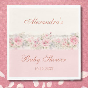 Hübsches Blush Pink Blumenspülung Shabby Chic Serviette