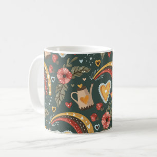 Hübsches Boho Floral Spring Garden Muster Kaffeetasse