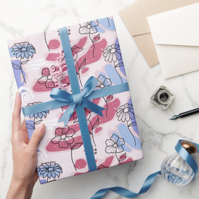 Hübsches Boho Floral Wrapping Paper Geschenkpapier (Schenken)