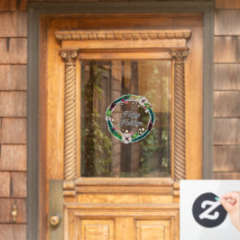 Hübsches Boho Holiday Wreath individuell anpassbar Fensteraufkleber