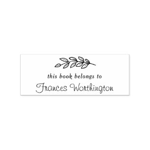 Hübsches botanisches "Dieses Buch gehört zu" Custo Gummistempel