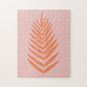 Hübsches botanisches Fern Palm Leaf Pastel Pink Or Puzzle