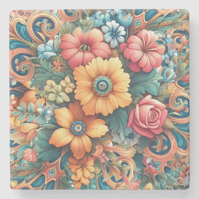 Hübsches Bouquet der Blume Steinuntersetzer (Vorderseite)