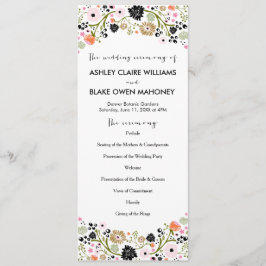Hübsches Bouquet Floral Wedding Program | Schwarz Programm