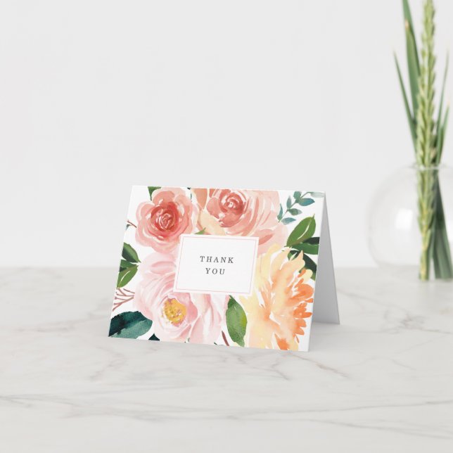 Hübsches Brautparty Dankeskarte (Vorderseite)