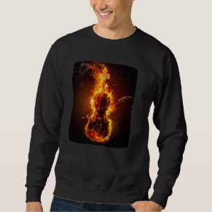 Hübsches Brennen von Violine Outfit mit Feuer für  Sweatshirt