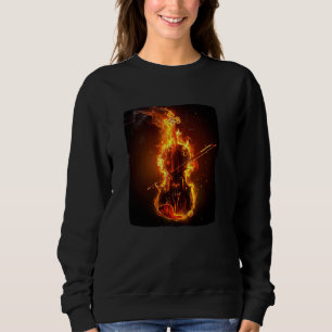 Hübsches Brennen von Violine Outfit mit Feuer für Sweatshirt