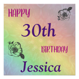 Hübsches buntes Glück 30. Geburtstag Poster