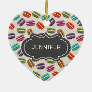 Hübsches buntes Macarons-Muster mit edlem Rahmen Keramik Ornament