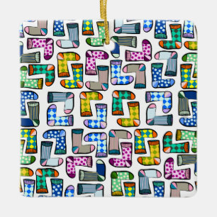 Hübsches, buntes Sockenmuster Keramikornament