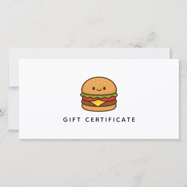Hübsches Burger-Restaurant-Geschenkgutschein (Vorderseite)