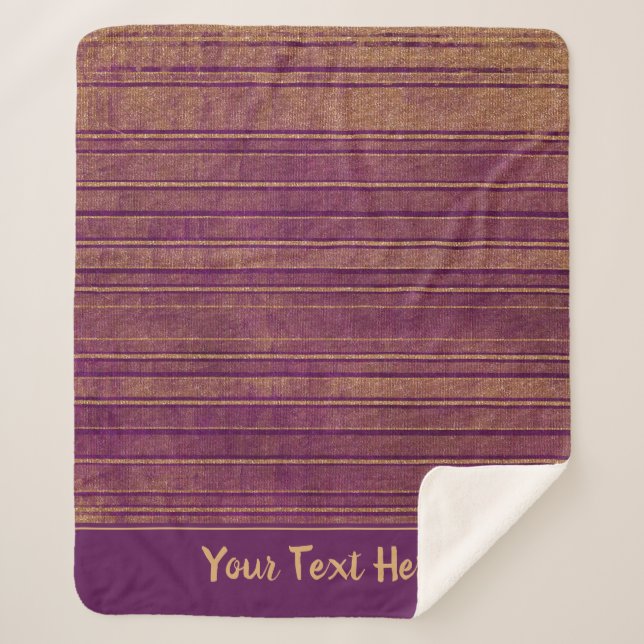 Hübsches Burnt Orange Burgundy Stripes Muster Sherpadecke (Vorderseite)