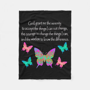 HÜBSCHES BUTTERFLY SERENITY PRAYER-DESIGN FLEECEDECKE