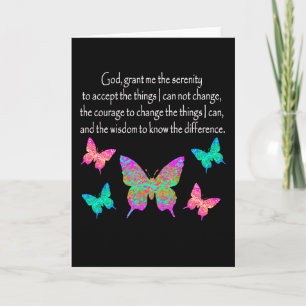 HÜBSCHES BUTTERFLY SERENITY PRAYER-DESIGN KARTE