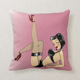 Hübsches Button oben in der schwarzen Wäsche! Kissen