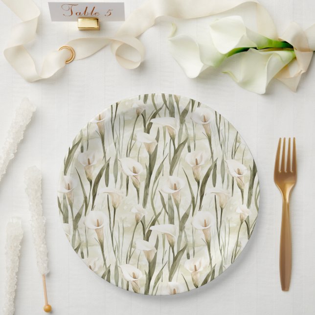 Hübsches Calla Lilly Blume Brautparty Pappteller (Hochzeit)