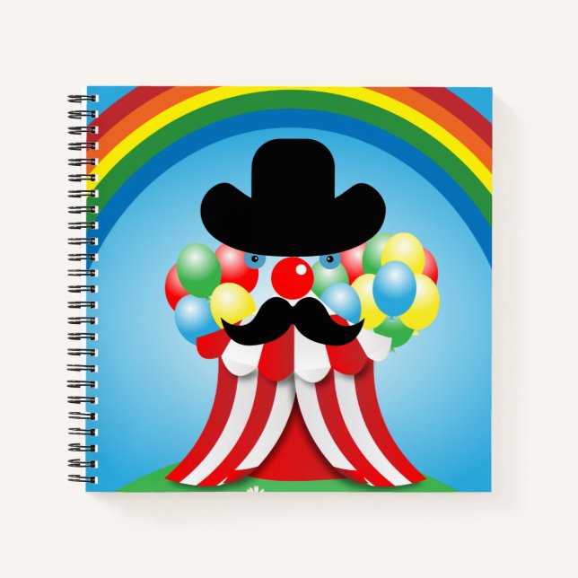 Hübsches Clowngesicht Notizbuch (Vorderseite)