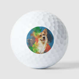 Hübsches Corgi. Golfball