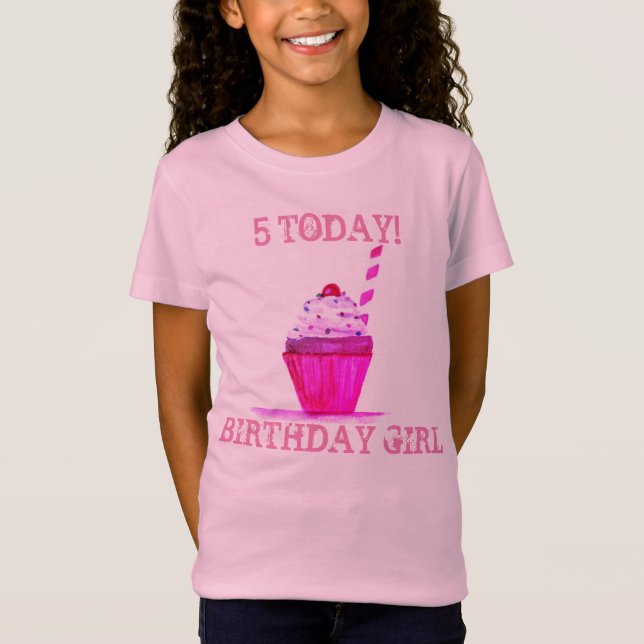 hübsches Cupcake Girl 5 heute T-Shirt (Vorderseite)
