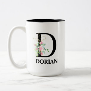 Hübsches D monogrammiertes Initial Zweifarbige Tasse