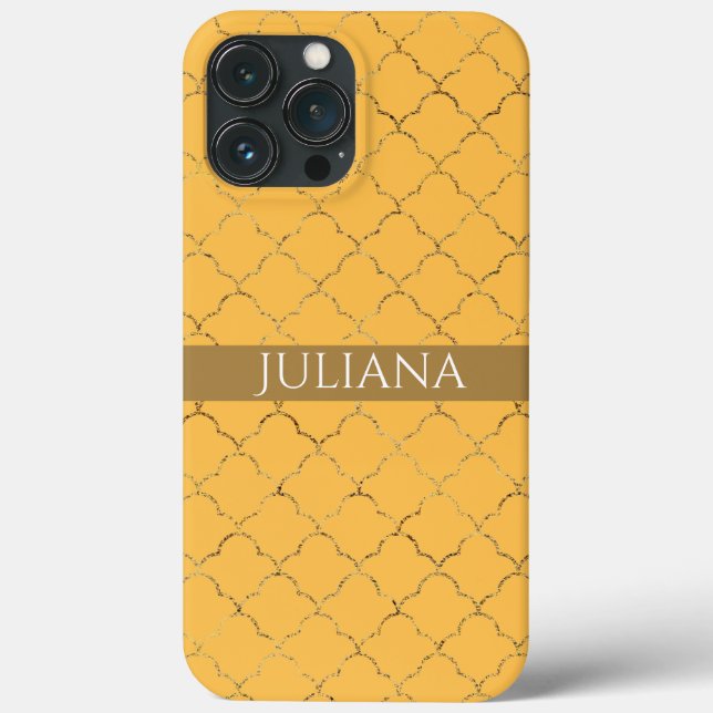 Hübsches Daffodidgold Quatrefolie Personalisiert Case-Mate iPhone Hülle (Rückseite)