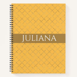 Hübsches Daffodidgold Quatrefolie Personalisiert Notizbuch
