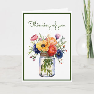Hübsches Denken Sie an Ihre Aquarellfarben-Blume Karte