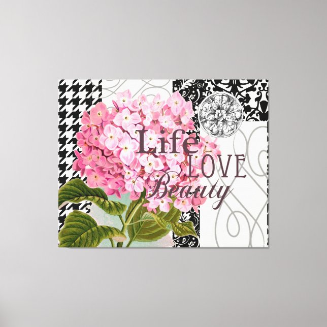 Hübsches Design im Muster Damask Leinwanddruck (Vorderseite)